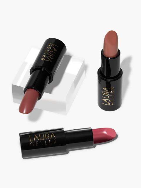 Laura Geller Modern Classic Cream Lipstick Trio (Mauve Majesty, Real Rosy, Novel Neutral)